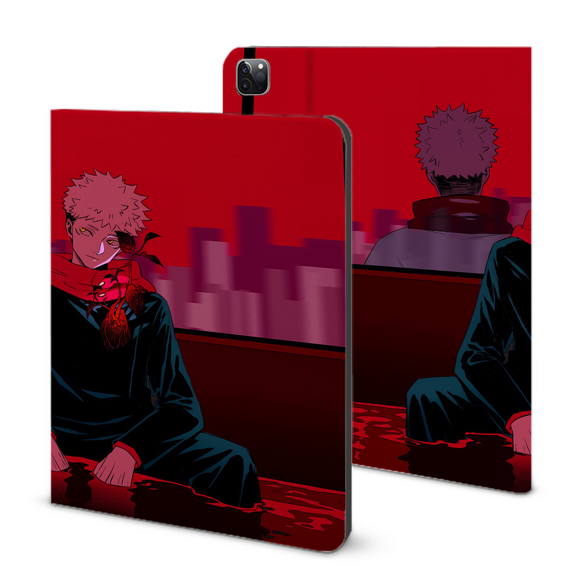 （画像用） 呪術廻戦 Jujutsu Kaisen IPad ケース ブック型 PUレザー TPU 耐衝撃 軽量 薄型 ペン収納なし 全面保護 IPad 各モデル対応